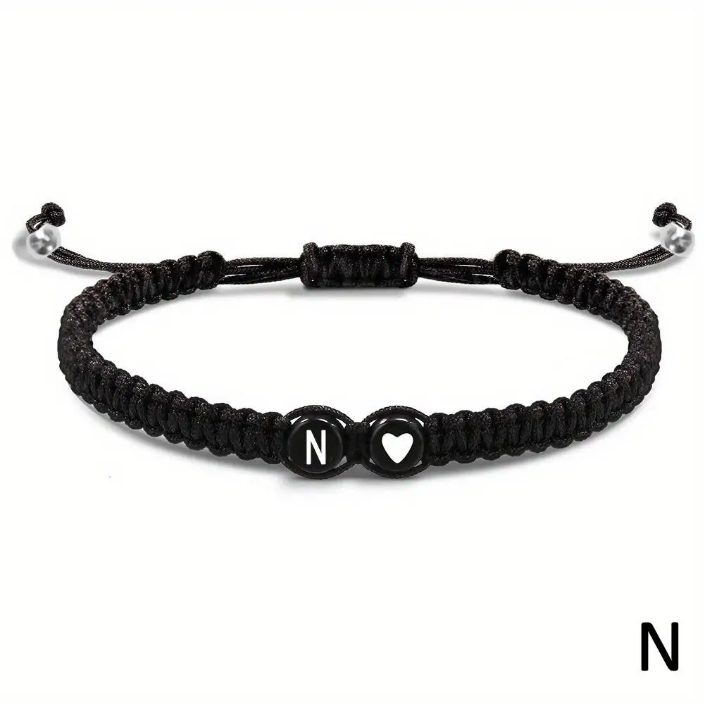 26 Letters Initial Heart Bracelets Handmade Adjustable A-Z Name Braided Bracelets For Women Men Friendship Jewelry Gifts - Image 30