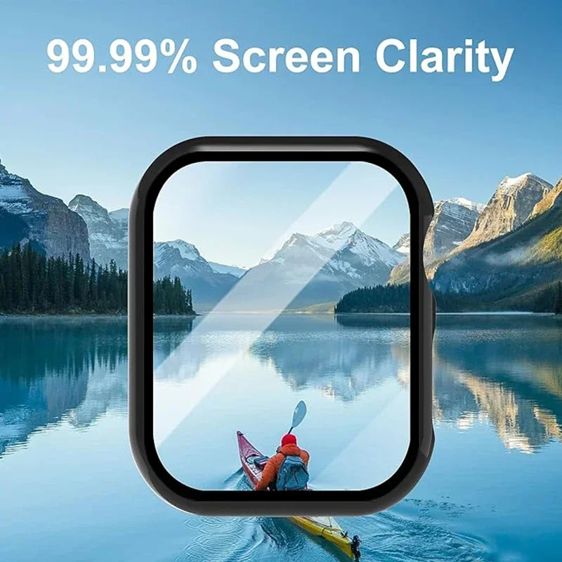 Glass+Matte Watch Cover for Apple Watch Case 45mm 41mm 44mm 40mm 42mm 38mm Bumper+Screen Protector for Iwatch SE 9 8 7 6 5 4 3 2 - Image 3