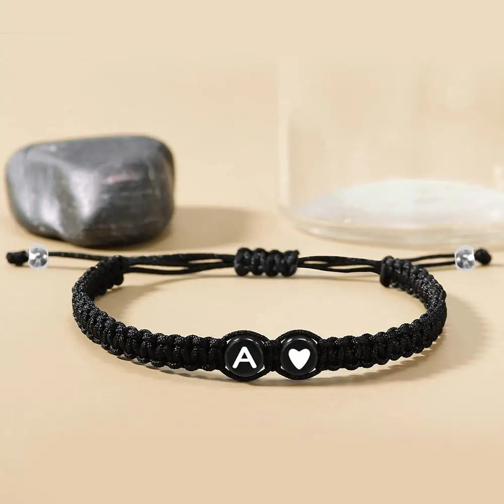 26 Letters Initial Heart Bracelets Handmade Adjustable A-Z Name Braided Bracelets For Women Men Friendship Jewelry Gifts - Image 3