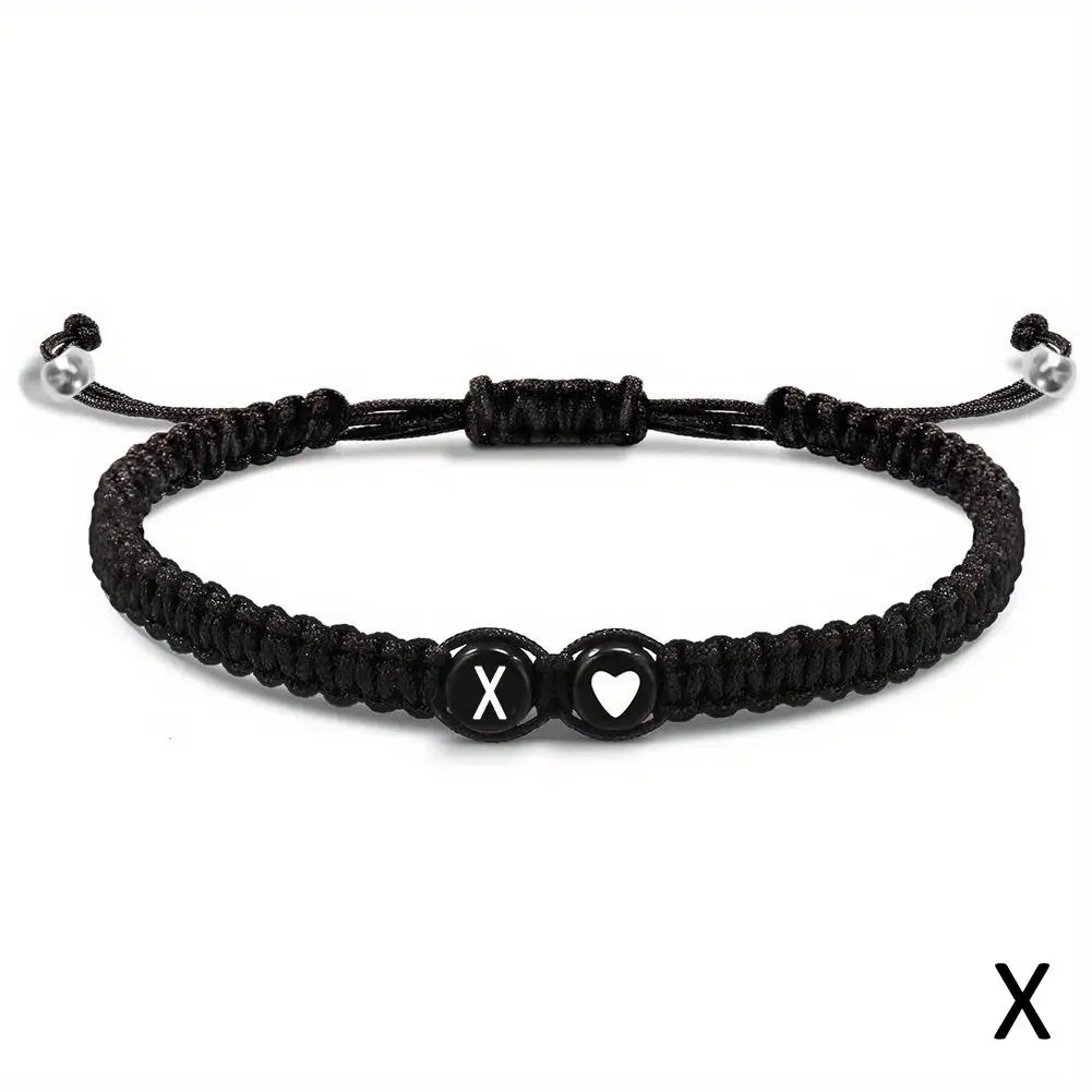 26 Letters Initial Heart Bracelets Handmade Adjustable A-Z Name Braided Bracelets For Women Men Friendship Jewelry Gifts - Image 20