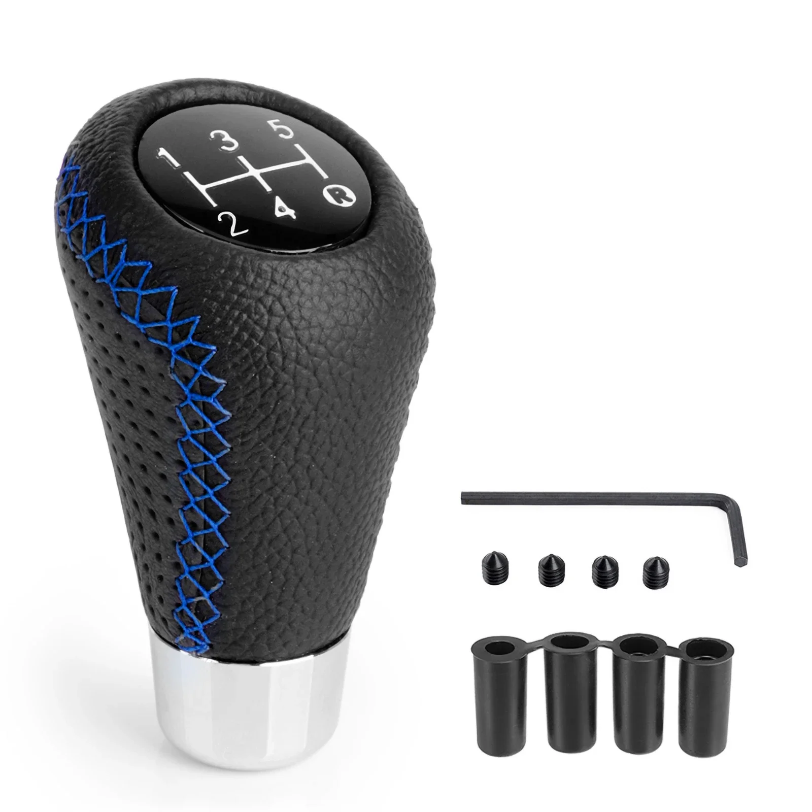 Universal 5 Speed Manual Leather Red Stitch Gear Shift Knob Car Gear Stick Shift Knob Lever Manual Transmission M8 M10 M11 M12 - Image 9
