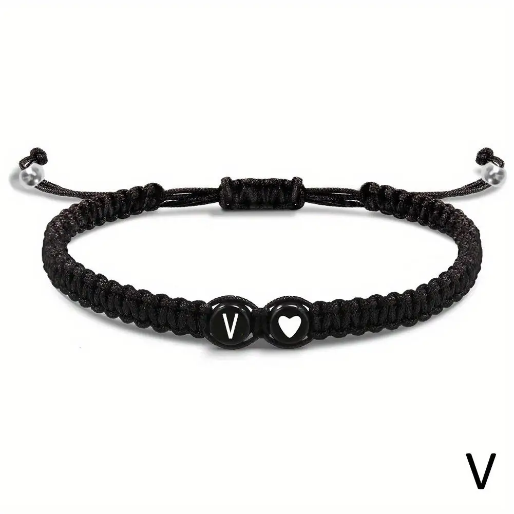 26 Letters Initial Heart Bracelets Handmade Adjustable A-Z Name Braided Bracelets For Women Men Friendship Jewelry Gifts - Image 22