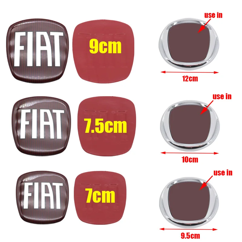 3D 7cm 7.5cm 9cm Epoxy Car Front logo Front grill front hood Rear Bumper tail door trunk Emblem sticker Accessories For 500 - Image 2