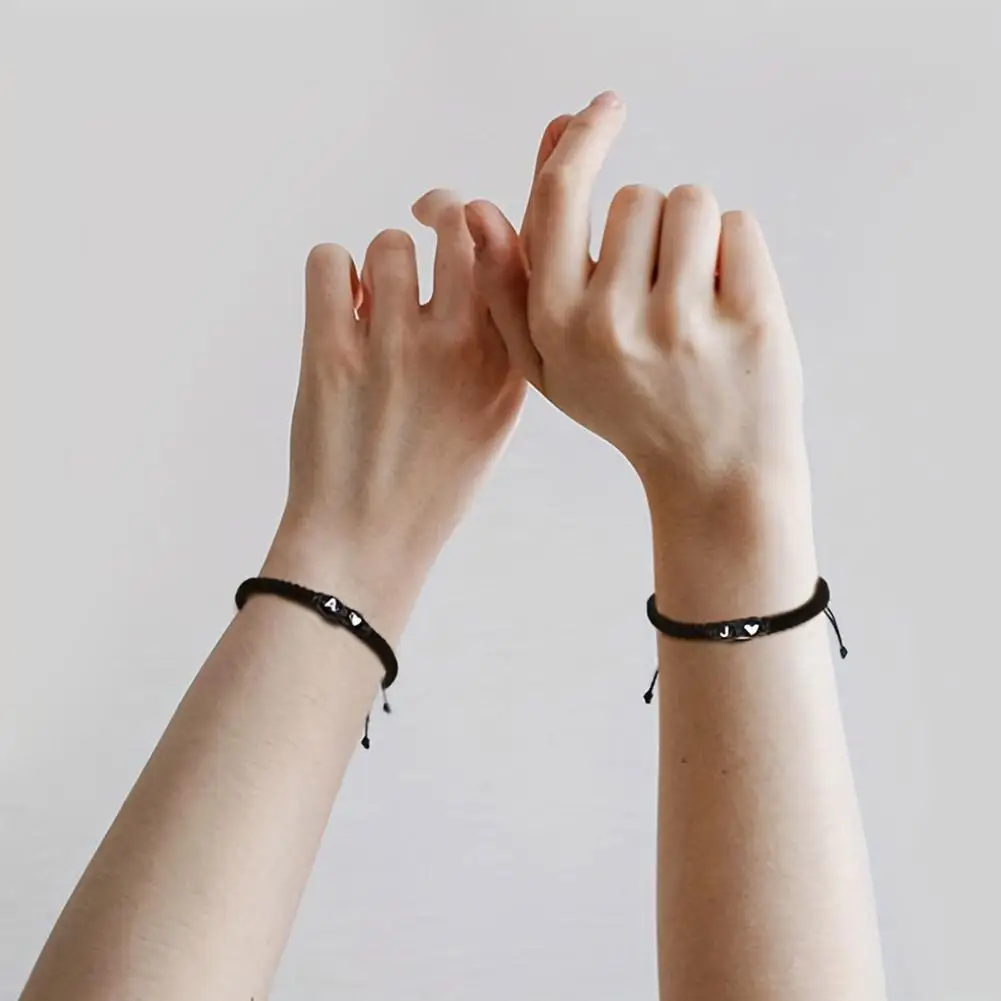 26 Letters Initial Heart Bracelets Handmade Adjustable A-Z Name Braided Bracelets For Women Men Friendship Jewelry Gifts - Image 2