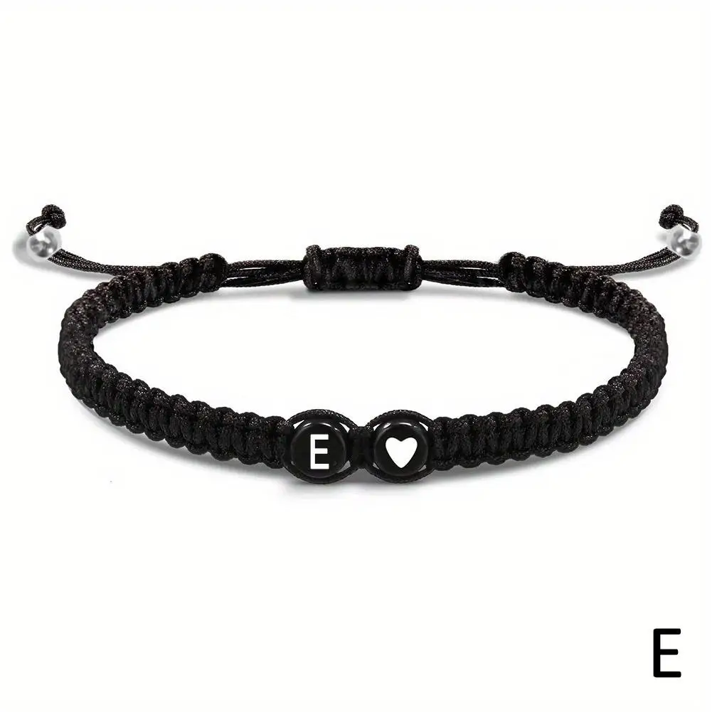 26 Letters Initial Heart Bracelets Handmade Adjustable A-Z Name Braided Bracelets For Women Men Friendship Jewelry Gifts - Image 13