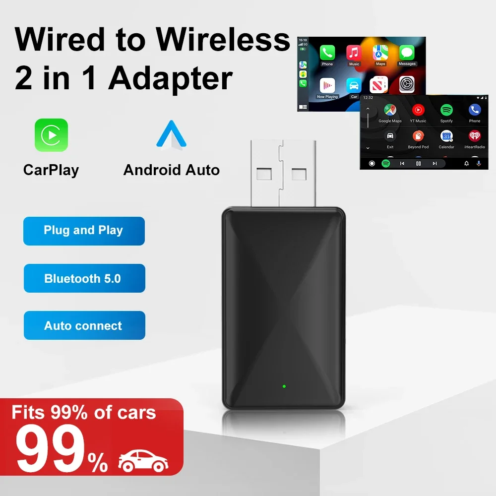 Carplay Car Play Android Auto Wireless Adapter Smart AI Box Car OEM Wired Android Auto To Wireless USB Dongle for Toyota Volvo