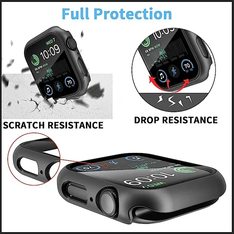 Glass+Matte Watch Cover for Apple Watch Case 45mm 41mm 44mm 40mm 42mm 38mm Bumper+Screen Protector for Iwatch SE 9 8 7 6 5 4 3 2 - Image 4