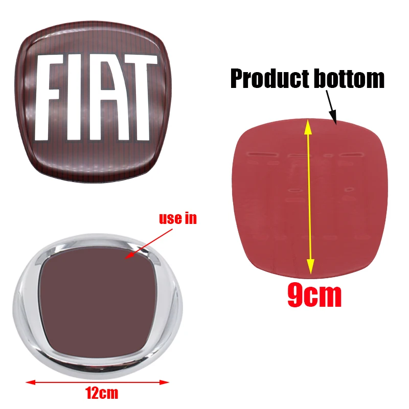 3D 7cm 7.5cm 9cm Epoxy Car Front logo Front grill front hood Rear Bumper tail door trunk Emblem sticker Accessories For 500 - Image 3