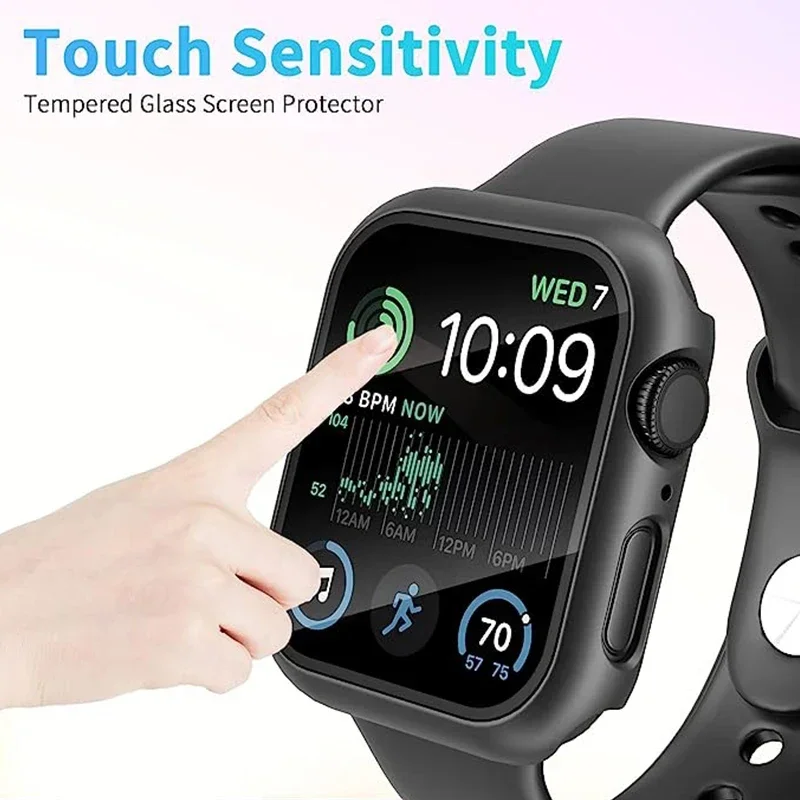 Glass+Matte Watch Cover for Apple Watch Case 45mm 41mm 44mm 40mm 42mm 38mm Bumper+Screen Protector for Iwatch SE 9 8 7 6 5 4 3 2 - Image 5