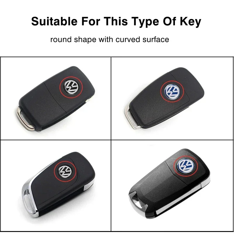 5/10Pcs 14mm Aluminium Metal Car Styling Remote Key Stickers For Volkswagen GTI R-Line R Polo Golf Passat Scirocco Jetta Tiguan - Image 6