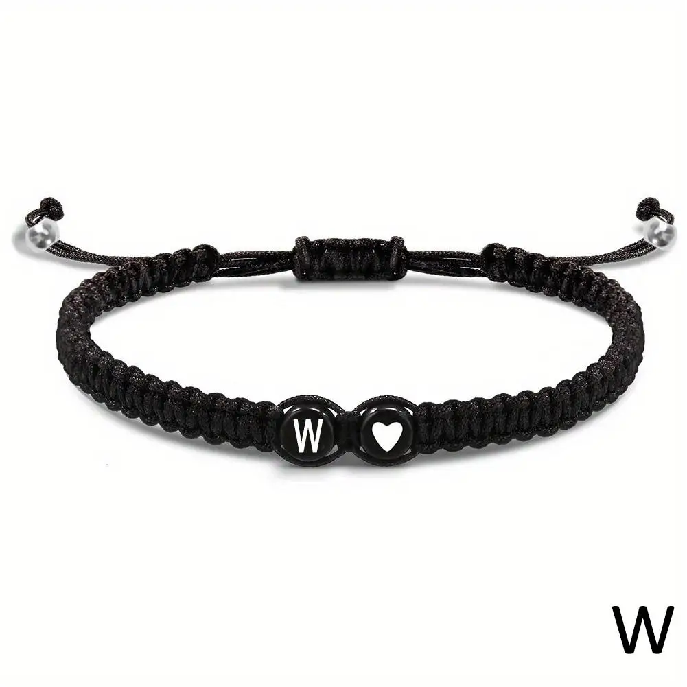 26 Letters Initial Heart Bracelets Handmade Adjustable A-Z Name Braided Bracelets For Women Men Friendship Jewelry Gifts - Image 21