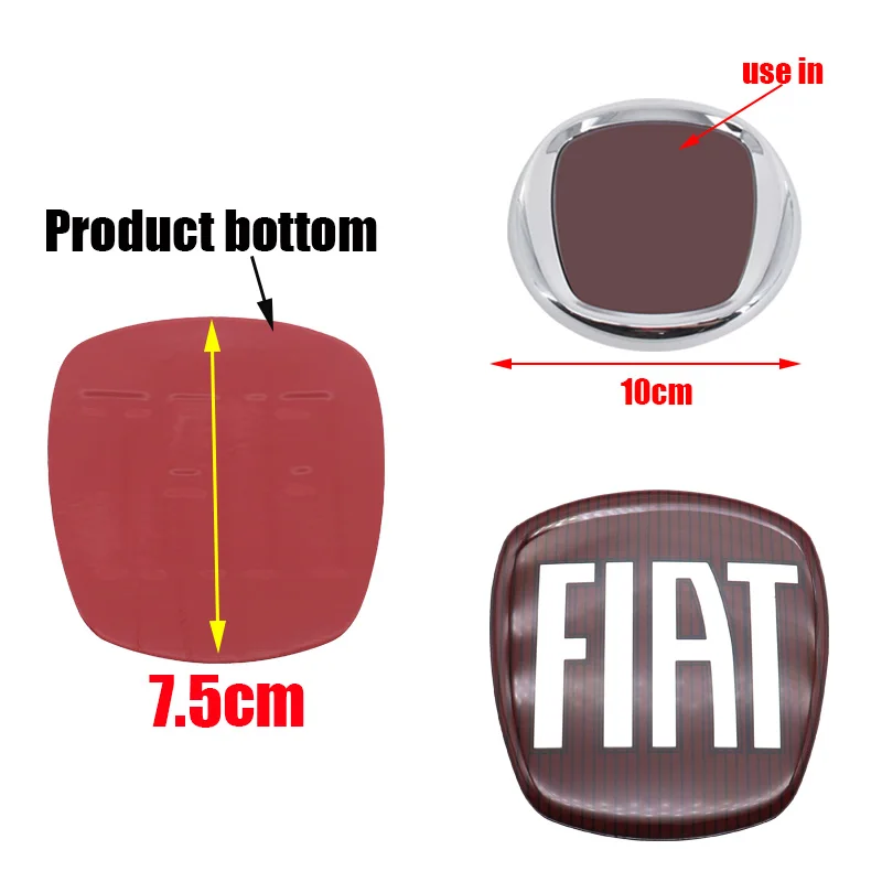 3D 7cm 7.5cm 9cm Epoxy Car Front logo Front grill front hood Rear Bumper tail door trunk Emblem sticker Accessories For 500 - Image 5