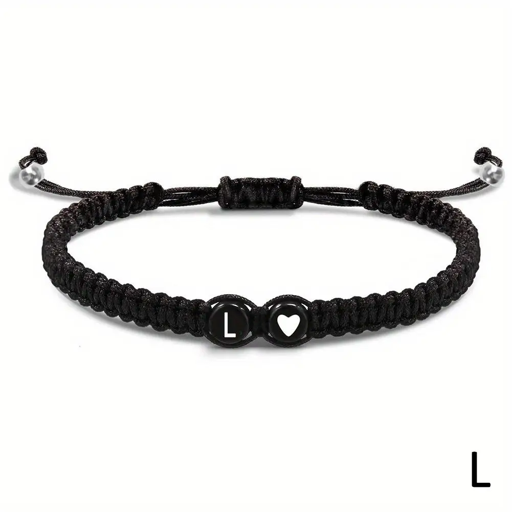 26 Letters Initial Heart Bracelets Handmade Adjustable A-Z Name Braided Bracelets For Women Men Friendship Jewelry Gifts - Image 32