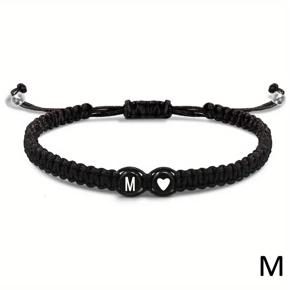 26 Letters Initial Heart Bracelets Handmade Adjustable A-Z Name Braided Bracelets For Women Men Friendship Jewelry Gifts - Image 31