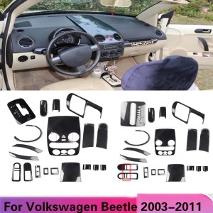 LHD RHD For Volkswagen Beetle 2003-2011 ABS Carbon Fiber Color Decoration Car Interior Door Handle Trims Stickers Accessories
