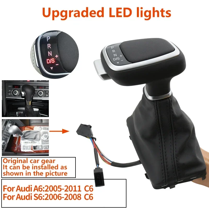 LED Gear Shift Knob For Audi A6 C6 C7 A4 B8 S6 A7 A5 8t Q5 8r Q7 4L A3 8P S5 S7 gear Stick Lever Head Gearbox handle accessories - Image 11