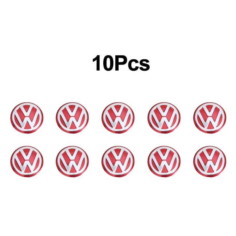5/10Pcs 14mm Aluminium Metal Car Styling Remote Key Stickers For Volkswagen GTI R-Line R Polo Golf Passat Scirocco Jetta Tiguan - Image 12