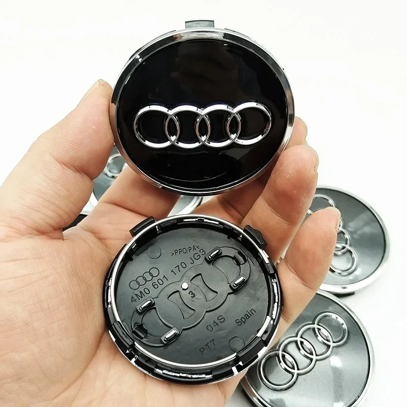 4pcs 60mm 61mm 68mm 69mm Car Styling Wheel Hub Center Cover Badge For Audi TT B5 B6 B7 B8 8P 8V 8L C6 C7 4F A1 A3 A5 A6 Q3 Q5 A8 - Image 2