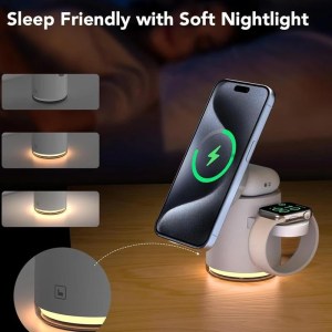 3 in 1 Magnetic Wireless Charger Station Qi2 Quick Fast Charging Stand for iPhone 16 15 14 13 12 iWatch 10/9/8/7 SE AirPods Pro