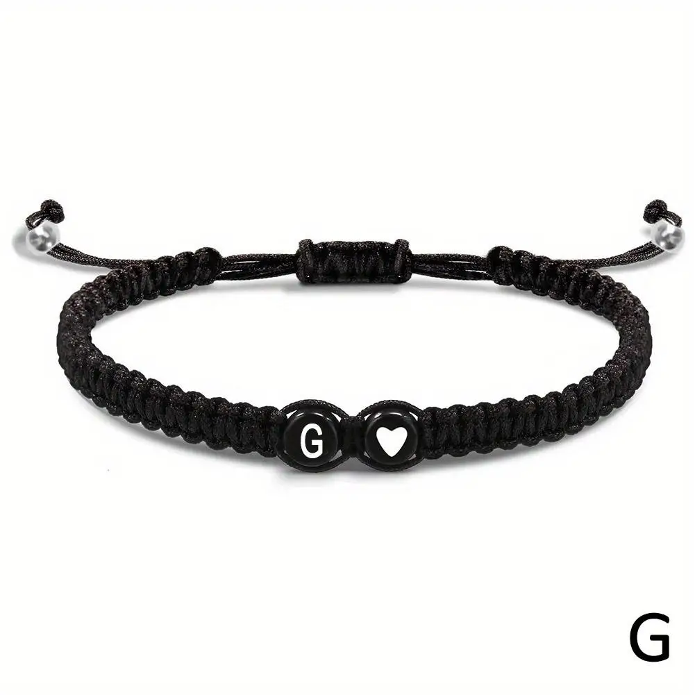 26 Letters Initial Heart Bracelets Handmade Adjustable A-Z Name Braided Bracelets For Women Men Friendship Jewelry Gifts - Image 11