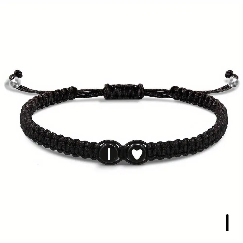 26 Letters Initial Heart Bracelets Handmade Adjustable A-Z Name Braided Bracelets For Women Men Friendship Jewelry Gifts - Image 9