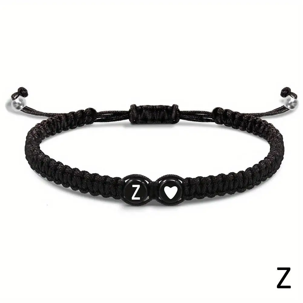 26 Letters Initial Heart Bracelets Handmade Adjustable A-Z Name Braided Bracelets For Women Men Friendship Jewelry Gifts - Image 18