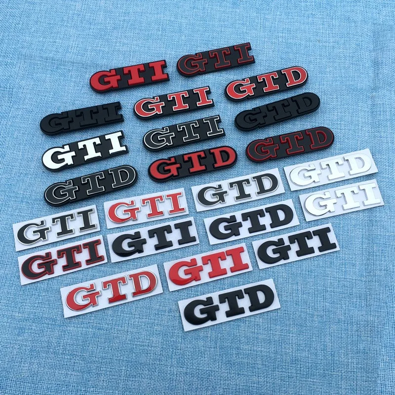3D Metal Car Grille Sticker GTI Emblem For Volkswagen Golf 5 Polo Golf 7 5 6 Mk6 7 R 7 Gtd Mk7 Mk4 Mk5 GTI Car Stickers
