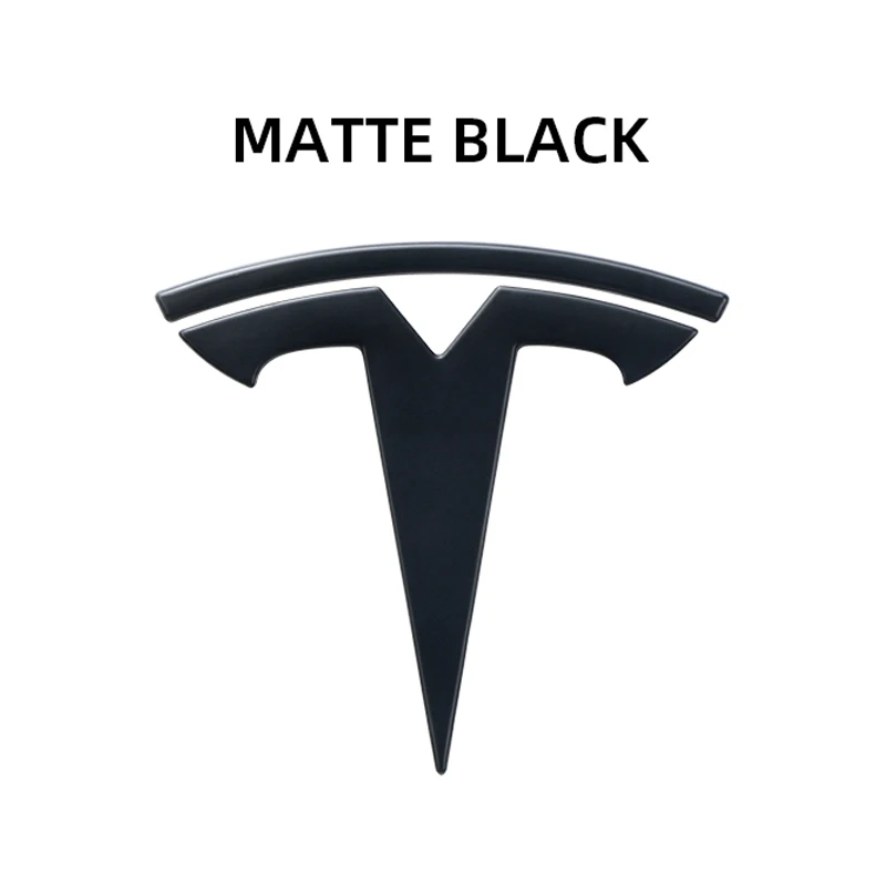 Tesla Car Front Emblem Rear Trunk Emblem Sticke for Model 3 Mode Y metal logo replacement rear and rear logos blackening - Image 7