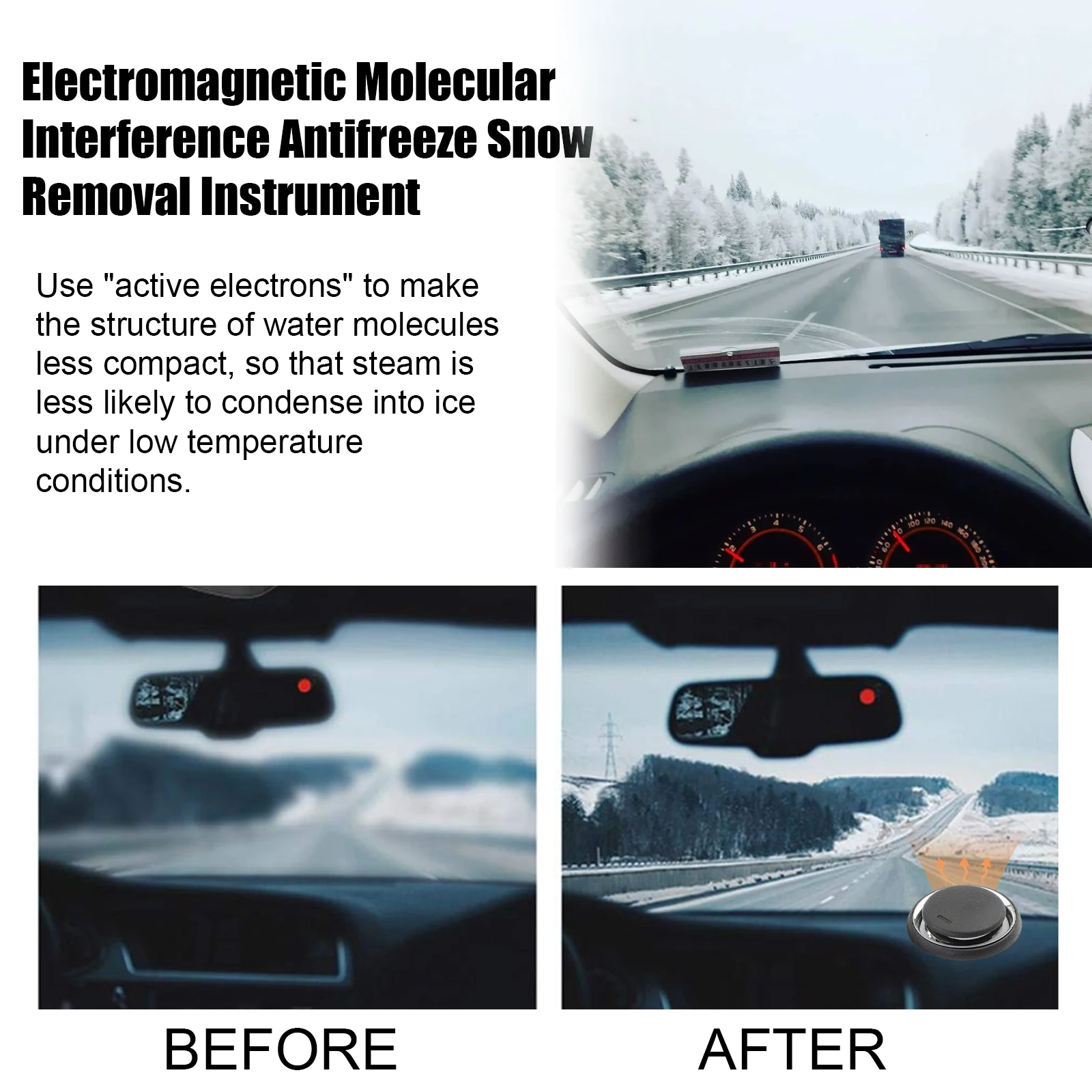 Advanced Electromagnetic Car De-Icer Portable Molecular Oscillation Ice Remover Tool for Windshield Instant Defroster & Demister - Image 6
