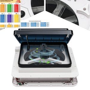 12V Caravan Ventilation Skylight RV Fan Vent Camper Exhaust Fan Shower Roof 280x280mm with LED Light