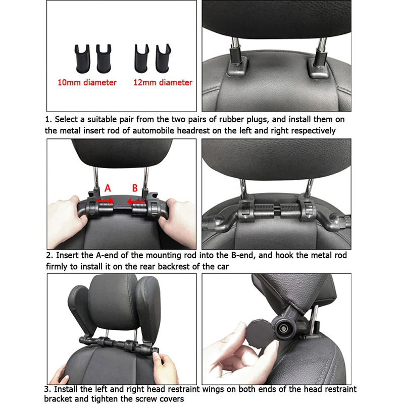 Car Neck Headrest Pillow Cushion Car Seat Memory Foam Pad Sleep Side Head Telescopic Support on Cervical Spine for Adults Child - Image 5