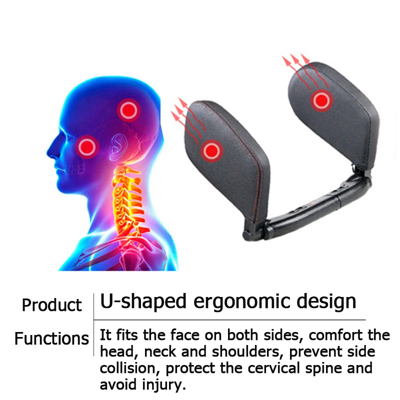 Car Neck Headrest Pillow Cushion Car Seat Memory Foam Pad Sleep Side Head Telescopic Support on Cervical Spine for Adults Child - Image 3
