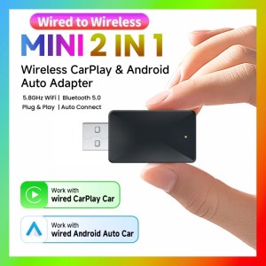 2in1 Wireless CarPlay Dongle Wireless Android Auto Adapter AI Smart Box Car Intelligent Systems For Car With Wired CarPlay