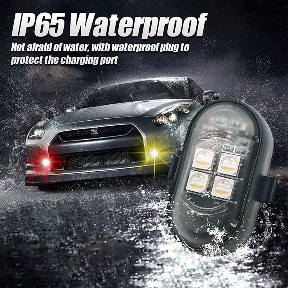 Upgrade RGB Car Atmosphere Lights, Larger Battery & Brighter, Type-C Charging Cable, Wireless Remote Multi-Mode for Car Motorcyc - Image 5