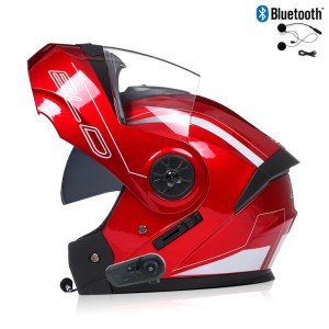 Bluetooth Men’s Motorcycle Helmets Full Face Casco for Motorcycles Man Motocross Kask Flip up Casque De Moto  DOT Certified BLD