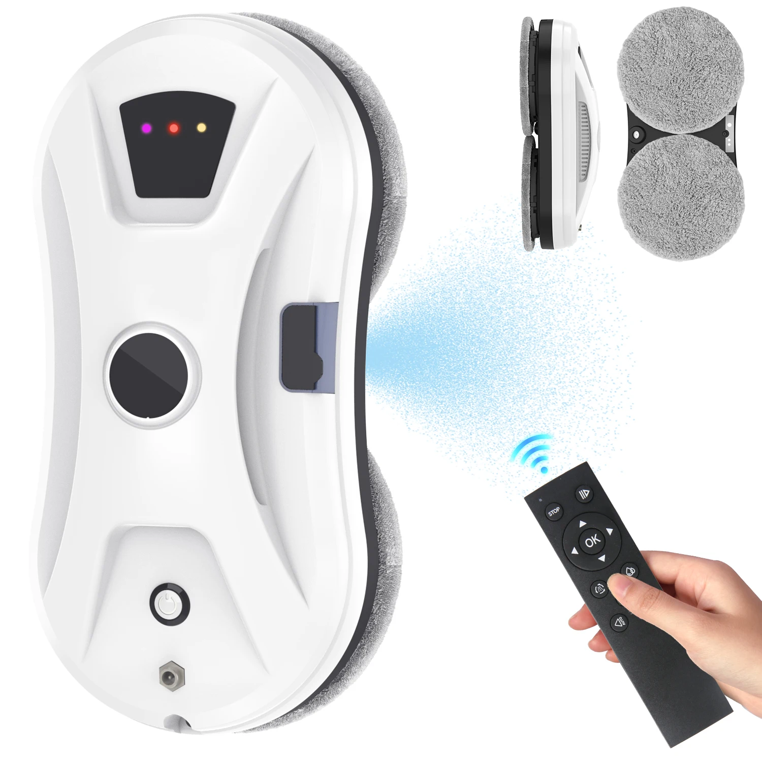 Smart Window Cleaning Robot 5600Pa Auto Spray Anti-Fall Smart Z-Path Safety Rope & Dual Spiral For Glass Tile & Wooden Surfaces - Image 7