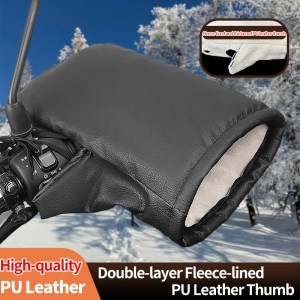 2PCS Winter Electric Bike Gloves – Warm Thickened Handle Covers, Rainproof & Windproof Motorcycle PU Leather Hand Protective Glo